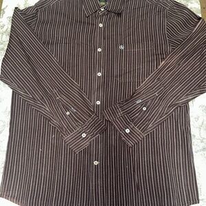 Aigle Brown Striped Long-Sleeve Button-Down Shirt